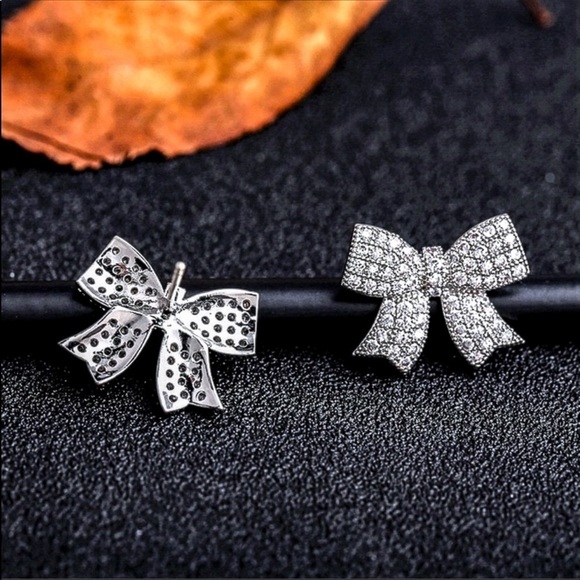 Any 4/$25! Micro Pave Bow Stud Earrings - Picture 3 of 6